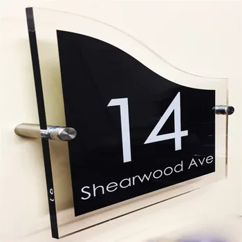 200*140mm Customized Acrylic House number Nameplate Apartment numbers Nameplate with Vinyl Stickers Glass Effect Curved
200*140mm Customized Acrylic House number Nameplate Apartment numbers Nameplate with Vinyl Stickers Glass Effect Curved