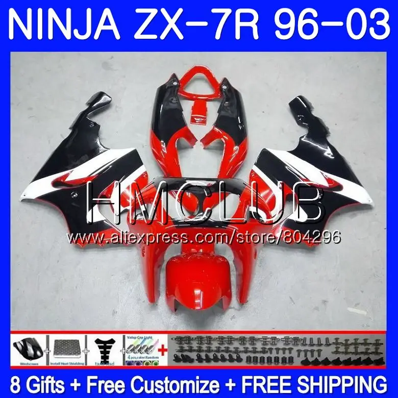 Body For KAWASAKI NINJA Red black ZX-7R ZX750 ZX 7R 96 97 98 99 11HM.5 ZX 7 R ZX 750 ZX7R 1996 1997 1998 1999 2003 Fairings
Body For KAWASAKI NINJA Red black ZX-7R ZX750 ZX 7R 96 97 98 99 11HM.5 ZX 7 R ZX 750 ZX7R 1996 1997 1998 1999 2003 Fairings