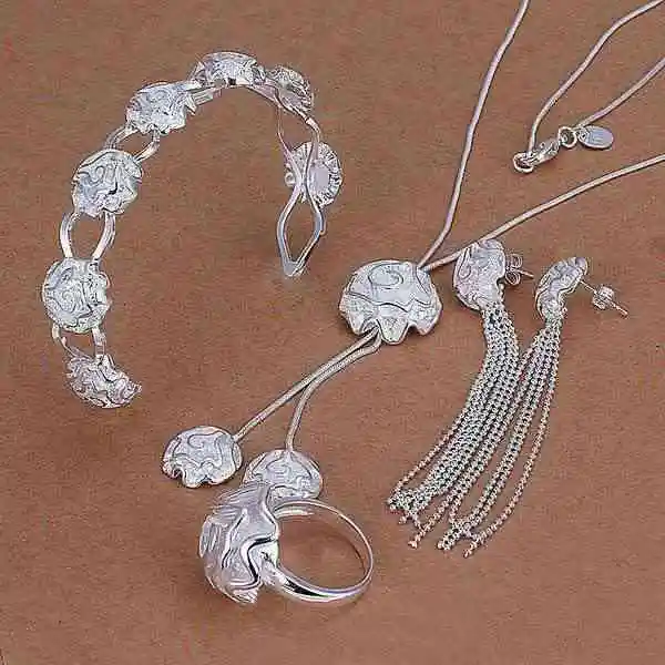 S298 925 sterling silver jewelry set, fashion jewelry set Rose Ring Drop Earrings Bangle Neckalce S298 /aooajfva gesaovza
S298 925 sterling silver jewelry set, fashion jewelry set Rose Ring Drop Earrings Bangle Neckalce S298 /aooajfva gesaovza