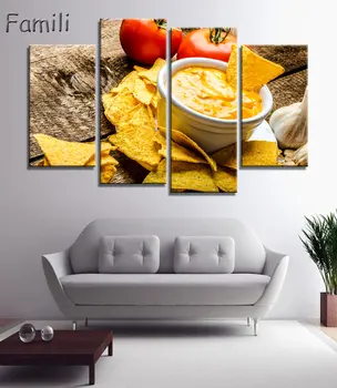 

4pcs Delicious Vegetable Pizza HD Print Poster Frameless Painting Canvas Art Resturant Fast Food Store Wall Decor Good Printing