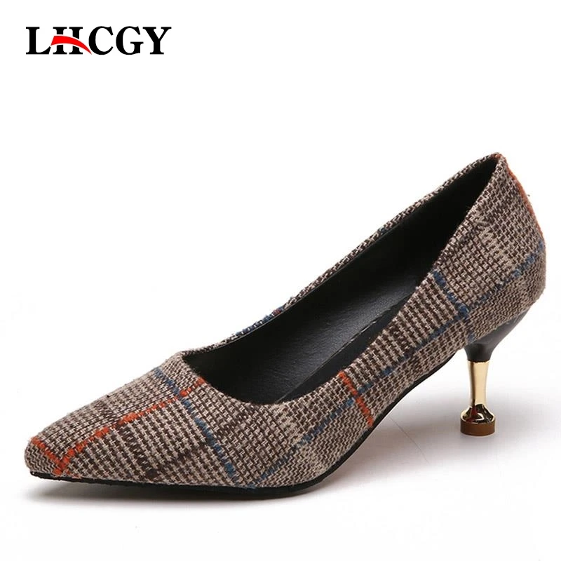 Spring Autumn Women Medium Heels Shoes Pointed Toe Dress Shoes Plaided Pumps Gold Heels Woman Boat Shoes zapatos mujer 6004
Spring Autumn Women Medium Heels Shoes Pointed Toe Dress Shoes Plaided Pumps Gold Heels Woman Boat Shoes zapatos mujer 6004