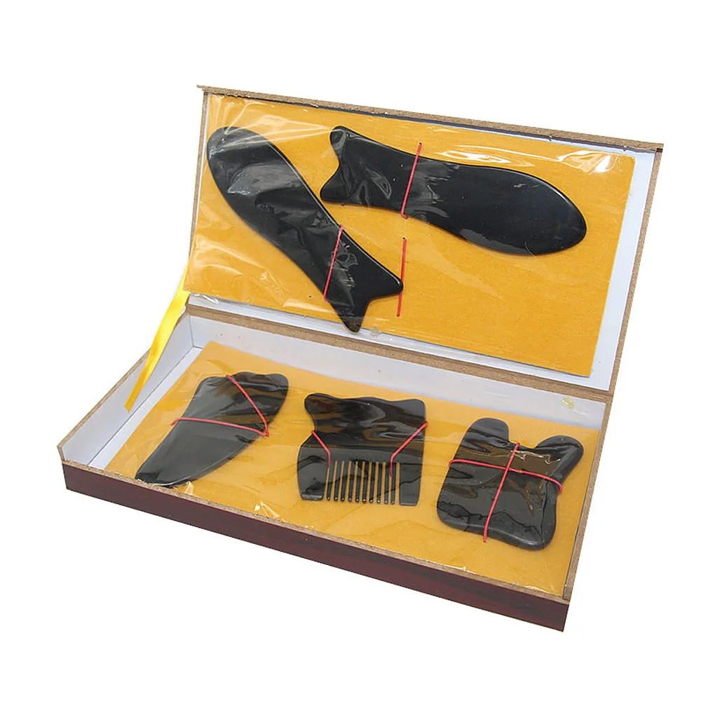 5pcs Natural Black Horn Scrapping Plate Guasha Set Leg Slimming Comb Acupuncture Massage Health Relax
5pcs Natural Black Horn Scrapping Plate Guasha Set Leg Slimming Comb Acupuncture Massage Health Relax
