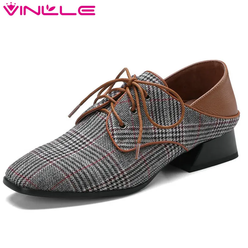 VINLLE 2018 Women Pumps Square Low Heel Pointed Toe Genuine Leather Lace Up Fashion Ladies Wedding Shoes Size 34-42
VINLLE 2018 Women Pumps Square Low Heel Pointed Toe Genuine Leather Lace Up Fashion Ladies Wedding Shoes Size 34-42