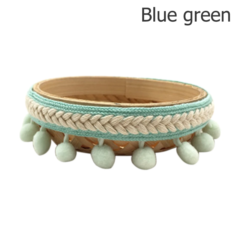 1.2cm azul celeste Cinta bordada vintage de 1,2 cm con pompones y flecos para coser o hacer manualidades Hairball diameter