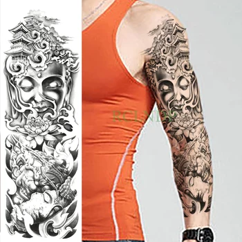 Waterproof Temporary Tattoo Sticker Pagoda Lotus flower Buddha full arm fake tatto flash tatoo sleeve large size for men women
Waterproof Temporary Tattoo Sticker Pagoda Lotus flower Buddha full arm fake tatto flash tatoo sleeve large size for men women