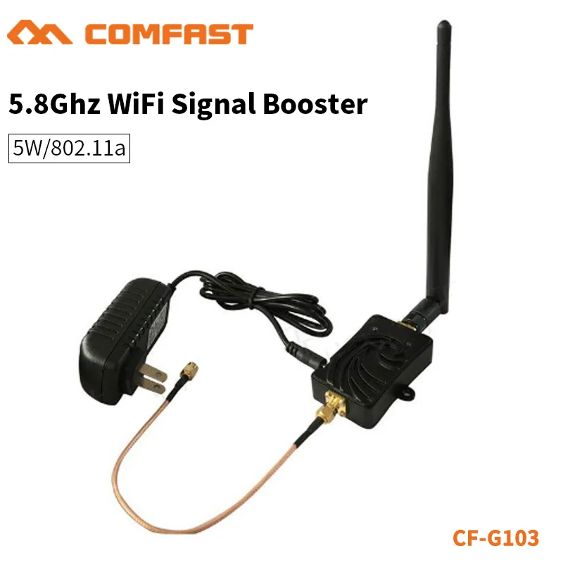 5.8Ghz 5W 802.11n Wifi Wireless Amplifier Router WLAN Signal Booster with 5dbi Antenna for Wireless Router CF-G103 5.8G
5.8Ghz 5W 802.11n Wifi Wireless Amplifier Router WLAN Signal Booster with 5dbi Antenna for Wireless Router CF-G103 5.8G