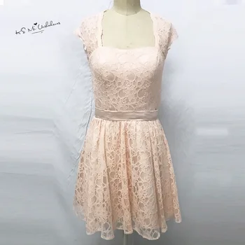 Modest Hot Pink Lace Bridesmaid Dresses with Sleeves Open Back Short Wedding Party Dress Knee Length Vestido Dama de Honra 2017
Modest Hot Pink Lace Bridesmaid Dresses with Sleeves Open Back Short Wedding Party Dress Knee Length Vestido Dama de Honra 2017