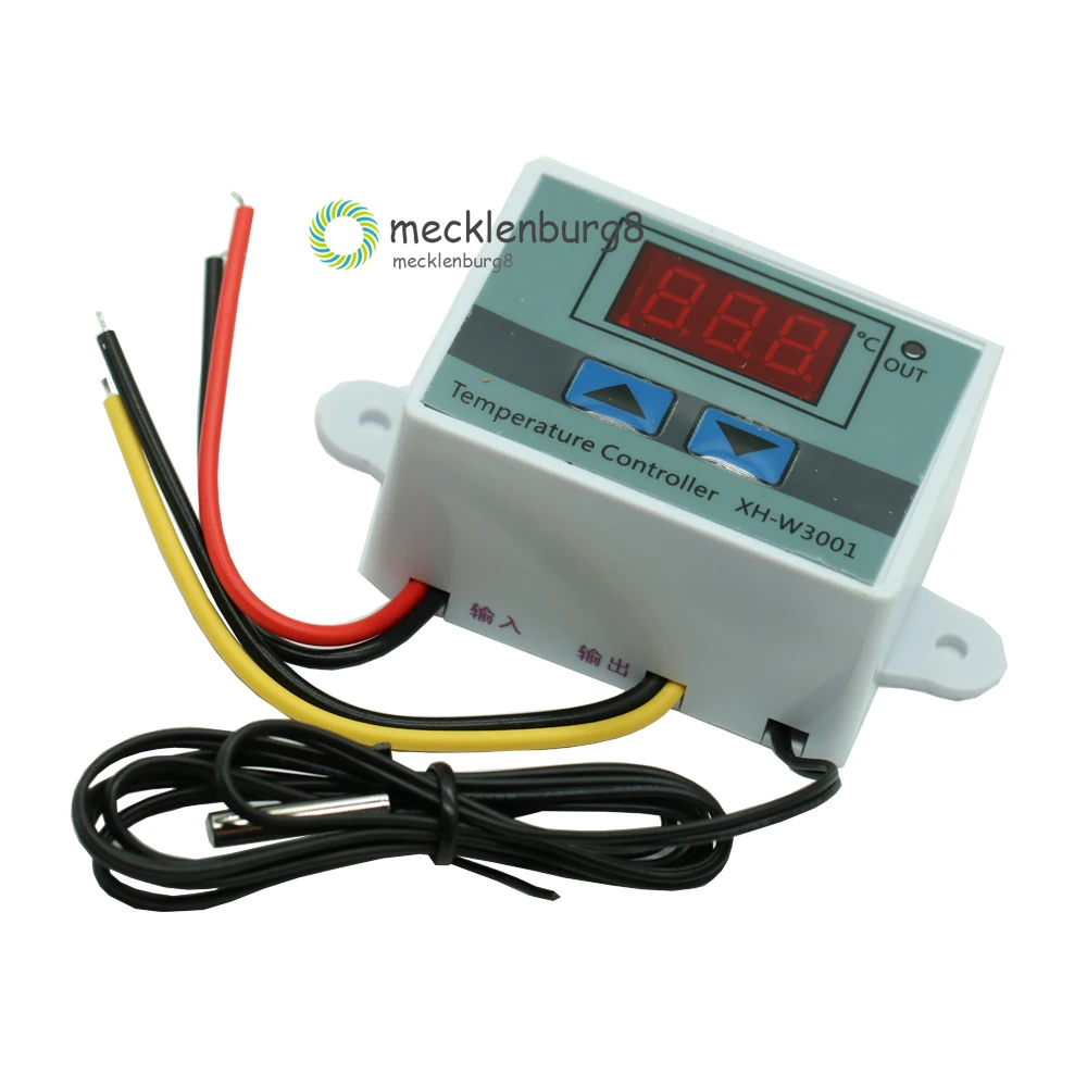 220VAC 10A Digital LED Temperature Controller XH-W3001 For Arduino Cooling Heating Switch Thermostat + NTC Sensor
220VAC 10A Digital LED Temperature Controller XH-W3001 For Arduino Cooling Heating Switch Thermostat + NTC Sensor