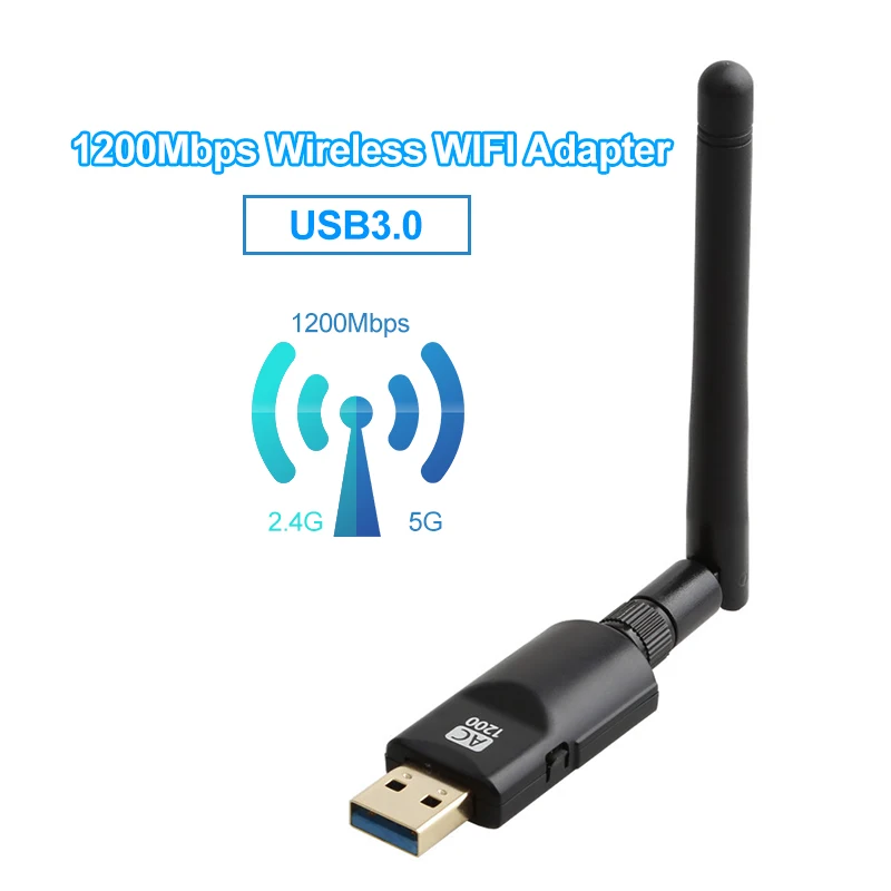 1200Mbps Wireless Network Card USB 3.0 Dual-band 2.4G/5Ghz Wireless WIFI Adapter 11AC Wifi Receiver For Laptop Desktop Computer
1200Mbps Wireless Network Card USB 3.0 Dual-band 2.4G/5Ghz Wireless WIFI Adapter 11AC Wifi Receiver For Laptop Desktop Computer