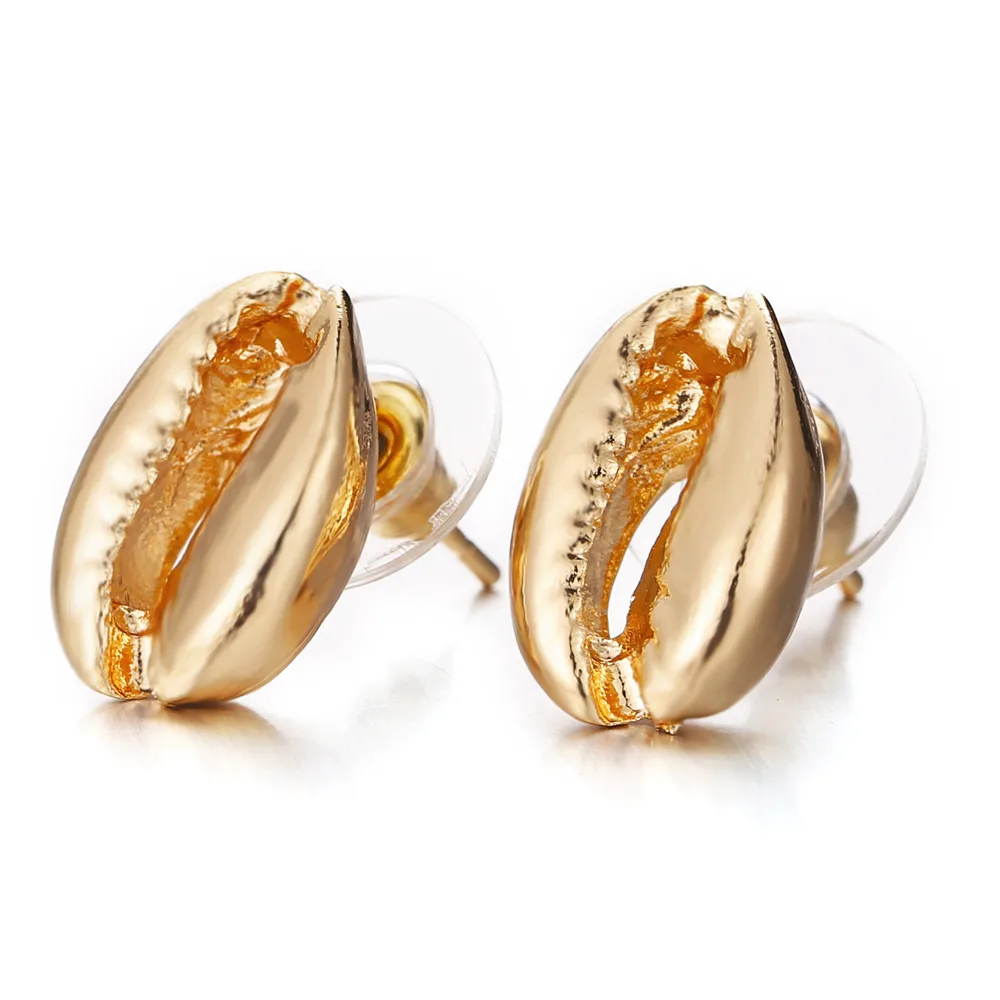 Fashion Gold Silver Color Shell Earrings for Women Girls Stud Handmade Bohemian Earing Statement Daliy Jewelry LL YUN | Украшения и