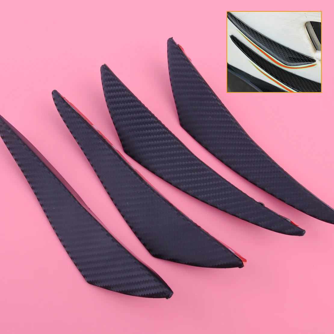 DWCX 4pcs Car Carbon Fiber PVC Texture Front Bumper Spoiler Anti-rub Scratch Protector Strip Guard Sticker
DWCX 4pcs Car Carbon Fiber PVC Texture Front Bumper Spoiler Anti-rub Scratch Protector Strip Guard Sticker