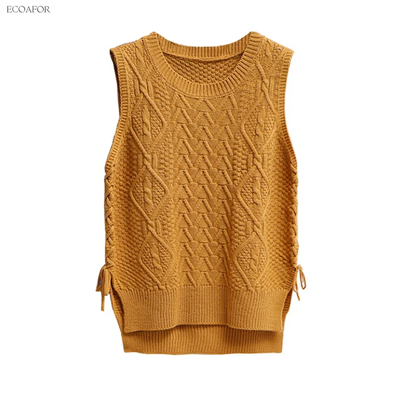 Side Lace Up Sweater Vest Women Pure O-Neck Slit Split Bow Sleeveless Pullovers T Preppy Style Jumper Female Cable Knit Vest
Side Lace Up Sweater Vest Women Pure O-Neck Slit Split Bow Sleeveless Pullovers T Preppy Style Jumper Female Cable Knit Vest