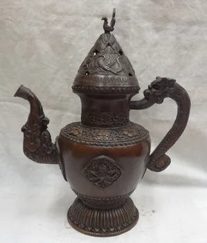 xd 001645 12" Chinese Bronze Buddhism Style Dragon Head Phoenix Statue Teapot Wine Pot
xd 001645 12" Chinese Bronze Buddhism Style Dragon Head Phoenix Statue Teapot Wine Pot