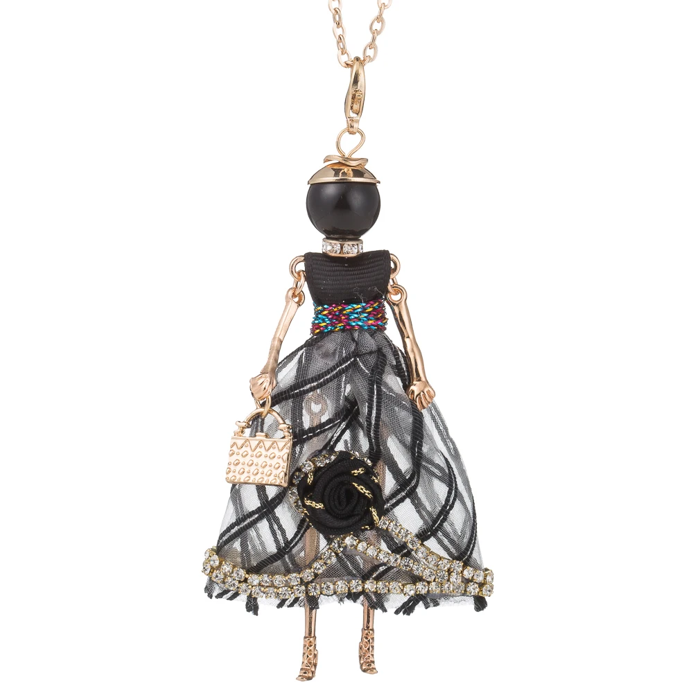 HOCOLE Trendy PARIS Handmade Dance Doll Pendants Necklace Long Dress Rhinestone necklace Fashion Women Girl Kids necklace charms
HOCOLE Trendy PARIS Handmade Dance Doll Pendants Necklace Long Dress Rhinestone necklace Fashion Women Girl Kids necklace charms