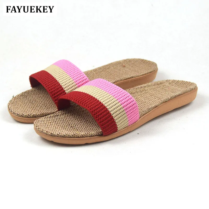 FAYUEKEY New Fashion Summer Home Striped Linen Shower Slippers Women Indoor\ Floor Non-slip Beach Slides Flat Shoes Girls Gift
FAYUEKEY New Fashion Summer Home Striped Linen Shower Slippers Women Indoor\ Floor Non-slip Beach Slides Flat Shoes Girls Gift