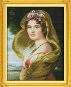 Oil Painting Girl Cotton Portrait Aida Cross stitch kits Cotton 11CT Print Embroidery DIY Handmade Needlework Home Decor Ricamo
Oil Painting Girl Cotton Portrait Aida Cross stitch kits Cotton 11CT Print Embroidery DIY Handmade Needlework Home Decor Ricamo