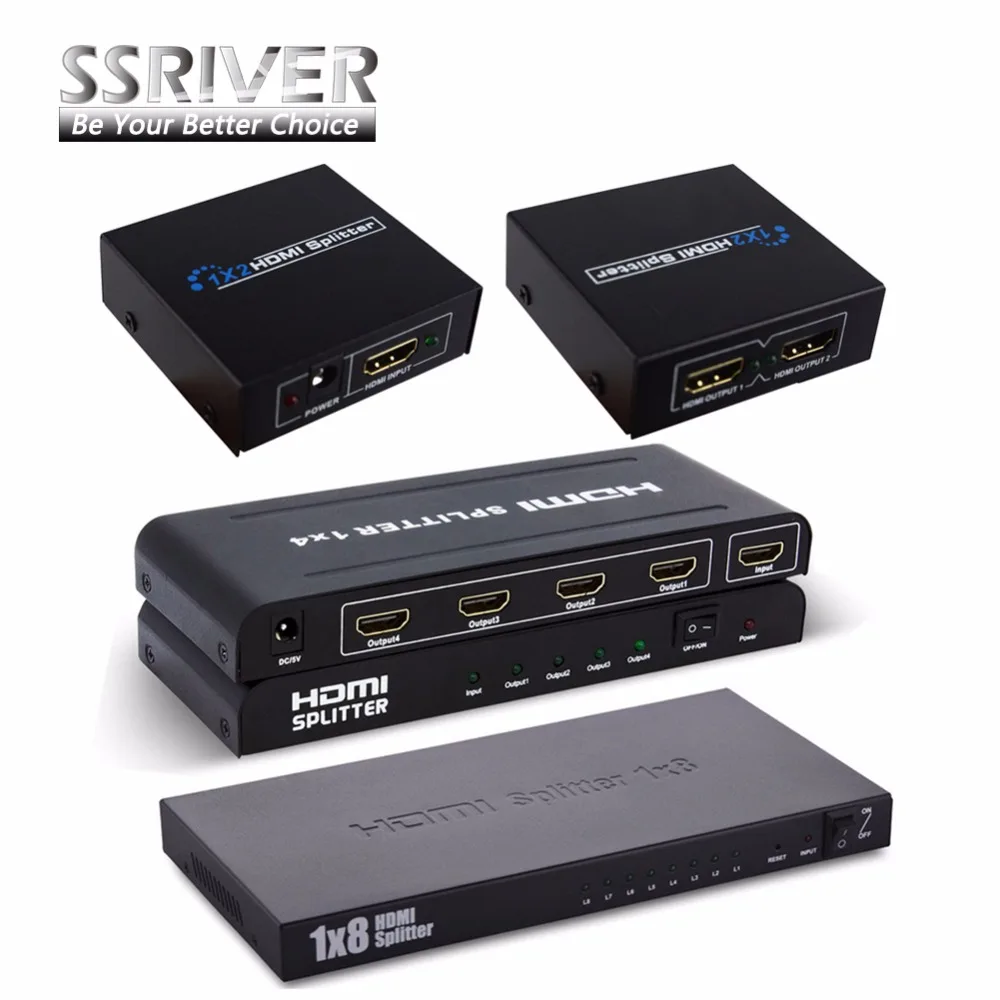 SSRIVER HDMI 1x2 1x4 1x8 1080P Splitter Amplifier HDMI Switch Switcher 1 in 2 Out Converter Adapter for HDTV
SSRIVER HDMI 1x2 1x4 1x8 1080P Splitter Amplifier HDMI Switch Switcher 1 in 2 Out Converter Adapter for HDTV