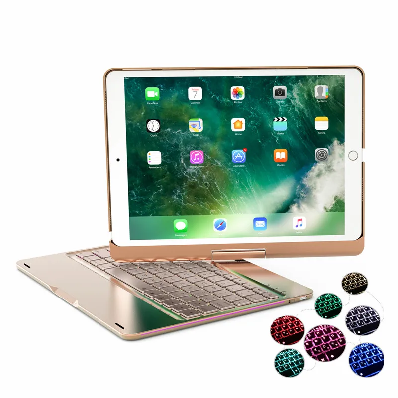Роскошный чехол для клавиатуры для iPad Pro 10,5 Smart Case 360 градусов вращение 7 цветов подсветка bluetooth-клавиатура для планшета чехол
Роскошный чехол для клавиатуры для iPad Pro 10,5 Smart Case 360 градусов вращение 7 цветов подсветка bluetooth-клавиатура для планшета чехол