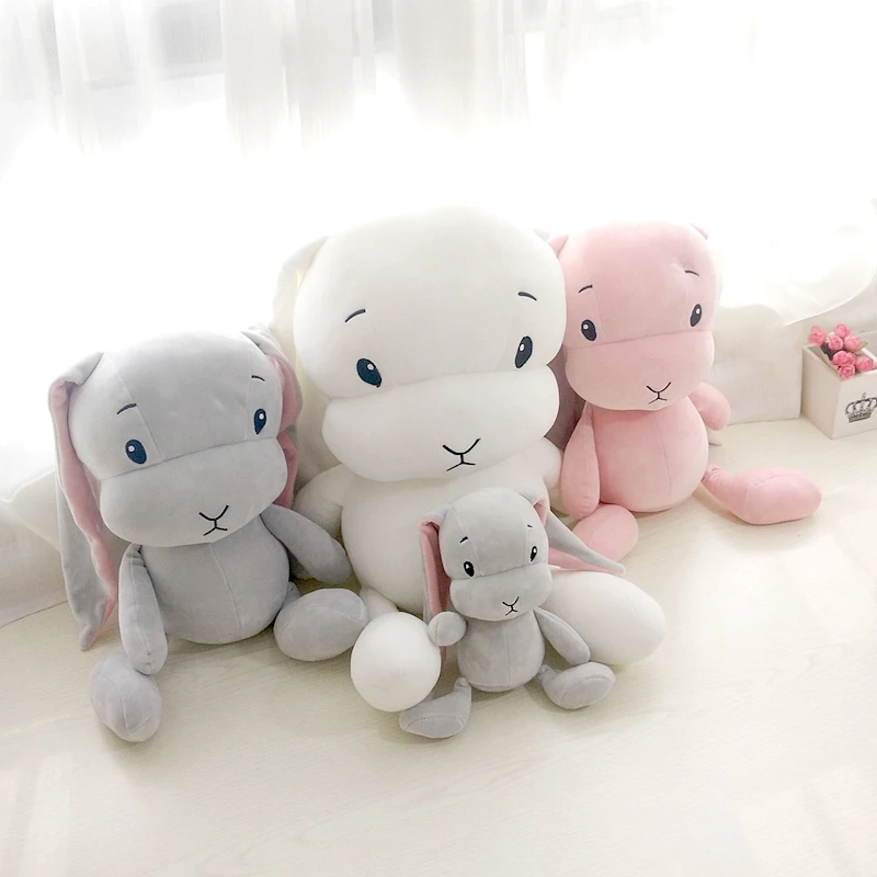 Dorimytrader Cuddly Pop Soft Cartoon Bunny Plush Pillow Toys Big Stuffed Anime Rabbit Doll Decoration for Kids Gifts 28inch 70cm DY50023(9)