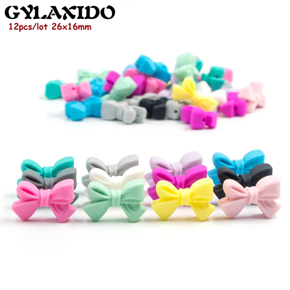 12Pcs Bowknot Silicone Beads BPA Free Bow Tie Baby Teething Bead For DIY Jewelry Making Chewable Baby Teething Gift food grade
12Pcs Bowknot Silicone Beads BPA Free Bow Tie Baby Teething Bead For DIY Jewelry Making Chewable Baby Teething Gift food grade