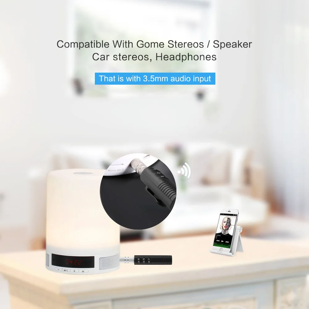 Bluetooth Earphone HandsFree Wireless Bluetooth Receiver Adapter 3.5mm Jack Car Aux Audio Music for Phones Speakers Headphones (4)