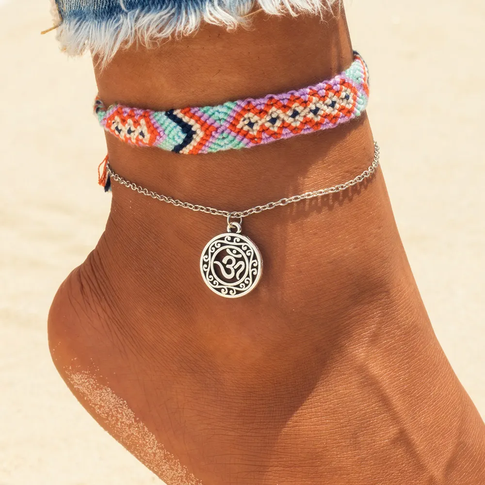 New Vintage OM Rune Wave Anklets For Women Bohemian Handmade Cotton Weave Anklet Bracelet Beach Foot Jewelry Gifts Fashion
New Vintage OM Rune Wave Anklets For Women Bohemian Handmade Cotton Weave Anklet Bracelet Beach Foot Jewelry Gifts Fashion