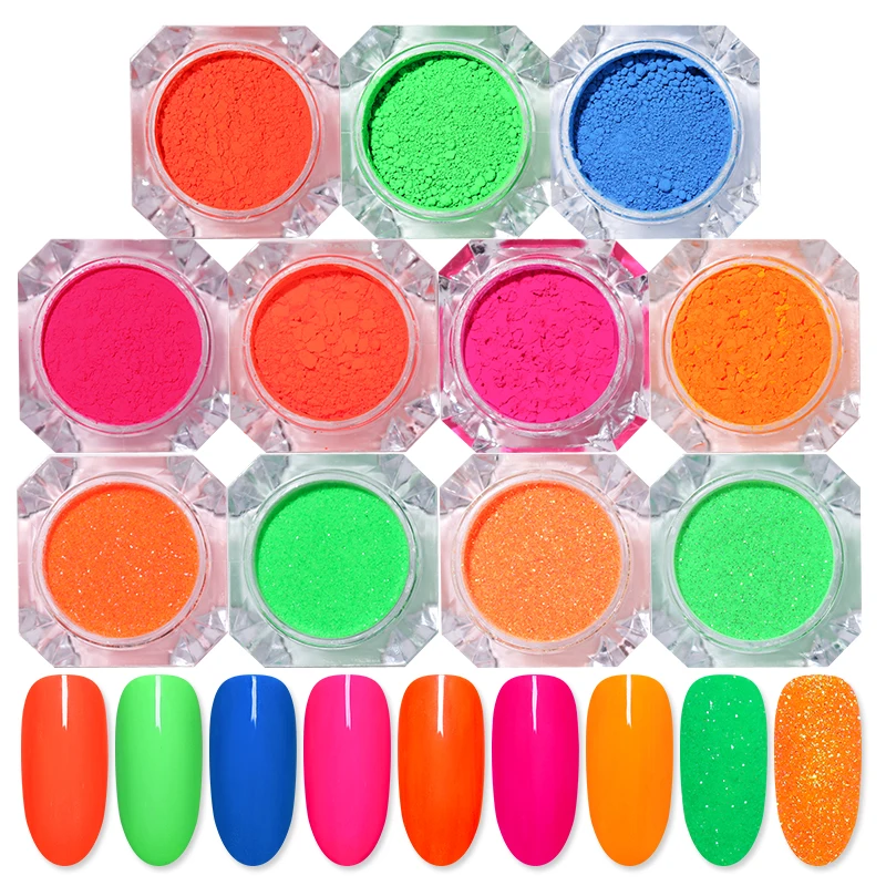 Neon Phosphor Nail Powder Glittering Pigment Dust Powder Fluorescent Colors DIY Nail Art Decoration Designs Summer Theme
Neon Phosphor Nail Powder Glittering Pigment Dust Powder Fluorescent Colors DIY Nail Art Decoration Designs Summer Theme