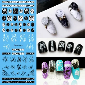 Black and White Marble Crack Lines Texture Pattern Design Nail Stickers Water Decals Multiple Pattern Fake Nails Stickers DS408
Black and White Marble Crack Lines Texture Pattern Design Nail Stickers Water Decals Multiple Pattern Fake Nails Stickers DS408