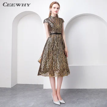 CEEWHY High Neck Short Evening Dress Plus Size Sequin Gown Vintage Prom Dresses Saudi Arabia Special Occasion Dresses
CEEWHY High Neck Short Evening Dress Plus Size Sequin Gown Vintage Prom Dresses Saudi Arabia Special Occasion Dresses