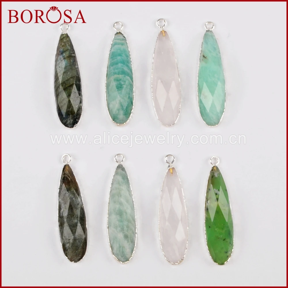 BOROSA 5pcs Teardrop Silver Color White Quartz Crystal Australian Stone Faceted Charms Gems Pendant Jewelry for Necklace S1524
BOROSA 5pcs Teardrop Silver Color White Quartz Crystal Australian Stone Faceted Charms Gems Pendant Jewelry for Necklace S1524