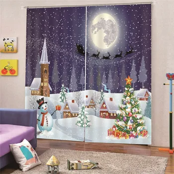 Multiple styles Christmas 3D Curtain 150*166cm/170*200cm 2Pcs/Set Window Curtain Modern bedroom Living Room Curtains A1
Multiple styles Christmas 3D Curtain 150*166cm/170*200cm 2Pcs/Set Window Curtain Modern bedroom Living Room Curtains A1