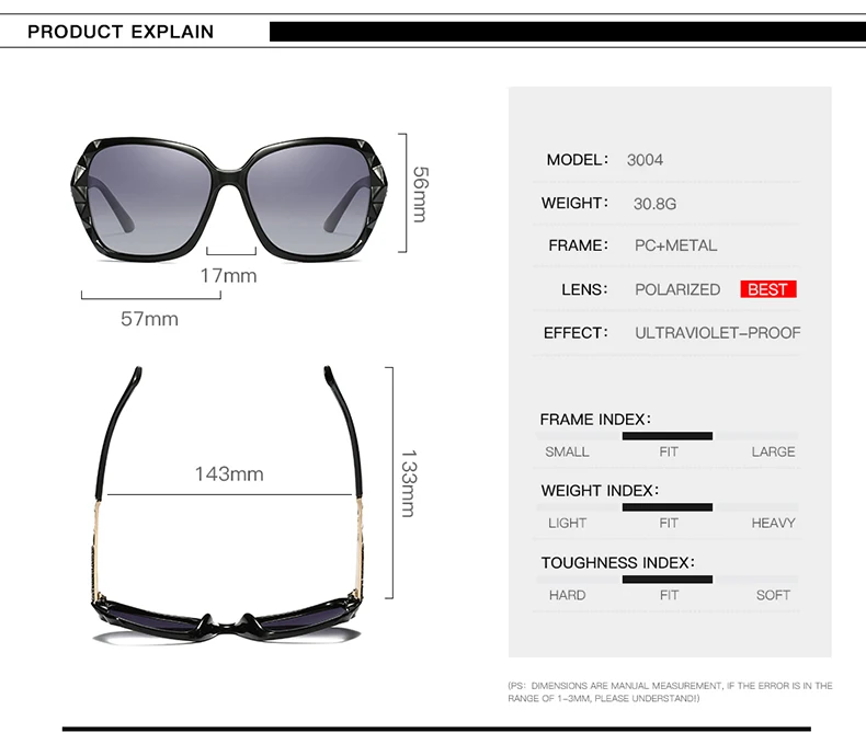 2018 Luxury Brand Design Rhinestone Polarized Sunglasses Women Lady Elegant Big Sun Glasses Female Eyewear Oculos De Sol 11