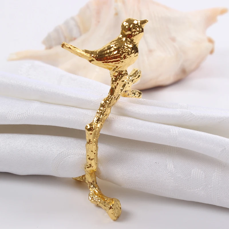 Zinc Alloy Material Home Tabletop Decoration Bird On Branch Gold Silver Plated Napkin Ring
Zinc Alloy Material Home Tabletop Decoration Bird On Branch Gold Silver Plated Napkin Ring