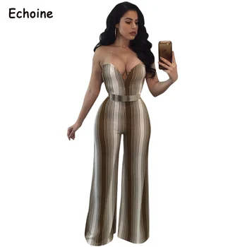 Echoine Striped Playsuit Off Shoulder Women Jumpsuit Bodysuit Wide Leg Trousers Women Casual Summer Lady Romper Clubwear Outfits
Echoine Striped Playsuit Off Shoulder Women Jumpsuit Bodysuit Wide Leg Trousers Women Casual Summer Lady Romper Clubwear Outfits
