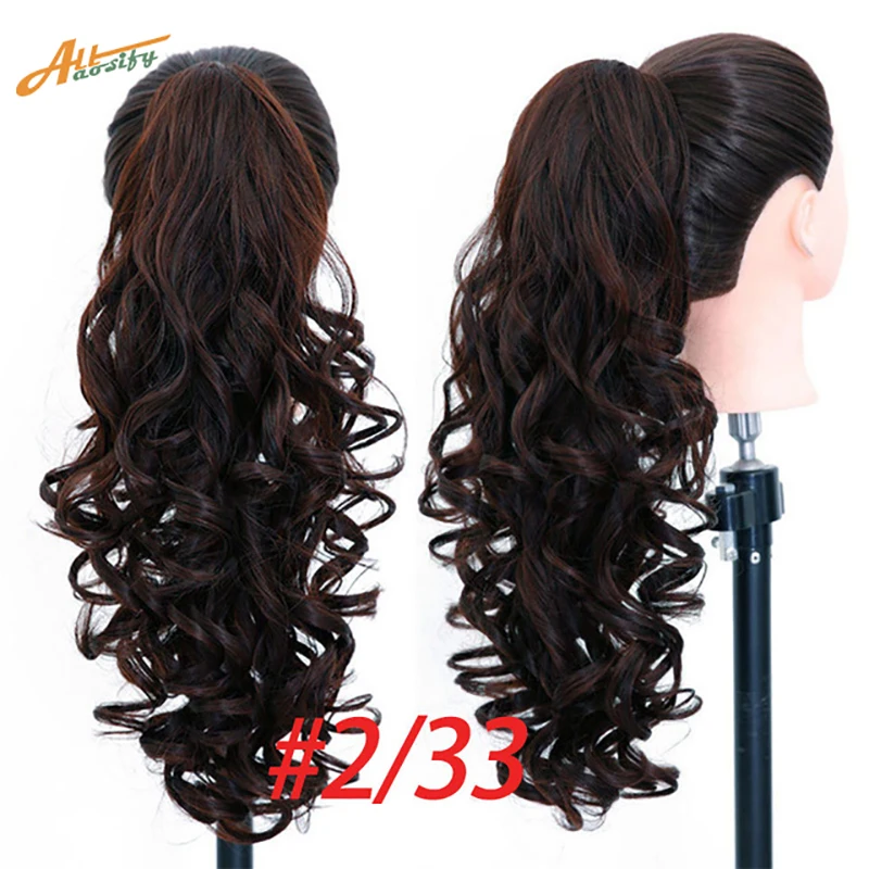 

Allaosify Synthetic Women Claw on Ponytail Clip In Pony Tail Hair Extensions Hairpiece Black Brown Blonde Curly Ponytail Fake