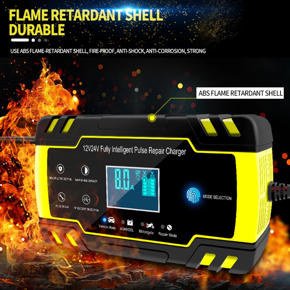 3-Stage Car Battery Charger 12V 24V Smart Intelligent LCD Display Motorcycle Truck Automatic Battery Charger for Car Battery 
3-Stage Car Battery Charger 12V 24V Smart Intelligent LCD Display Motorcycle Truck Automatic Battery Charger for Car Battery