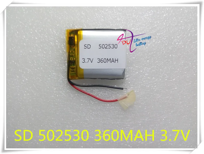1pcs 3.7V 360mAh 502530 Lithium Polymer Li-Po Rechargeable Battery For DIY Mp3 GPS
1pcs 3.7V 360mAh 502530 Lithium Polymer Li-Po Rechargeable Battery For DIY Mp3 GPS