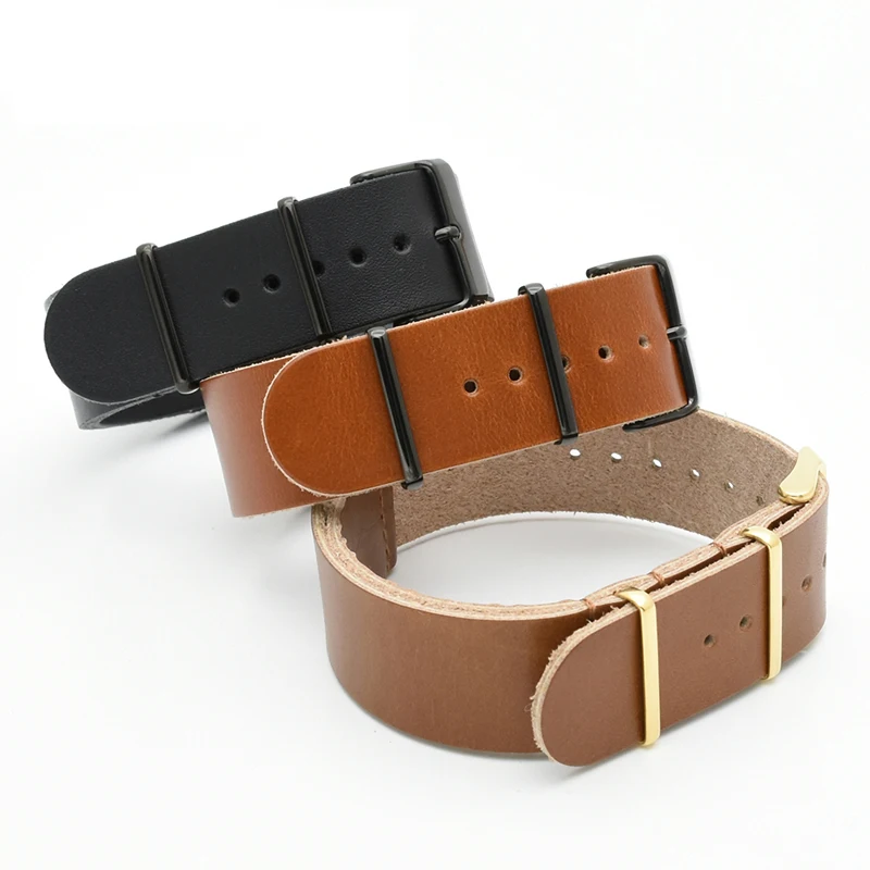 BORONG ZULU Leather Watchband NATO Watch Band Strap 22mm Sliver Gold Black Ring Buckle Men Women High Quality Watch Accessory
BORONG ZULU Leather Watchband NATO Watch Band Strap 22mm Sliver Gold Black Ring Buckle Men Women High Quality Watch Accessory