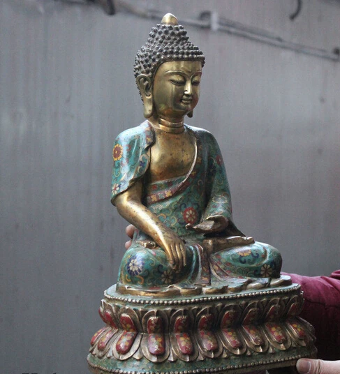 007948 17" China Buddhism Bronze Gilt Cloisonne Seat Shakyamuni Sakyamuni Buddha Statue
007948 17" China Buddhism Bronze Gilt Cloisonne Seat Shakyamuni Sakyamuni Buddha Statue