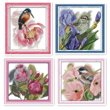 Animal Bird Cross Stitch Kit, Bird and Blue Corso Rose Poppies Beautiful Blooming Flowers Handmade Embroidery
Animal Bird Cross Stitch Kit, Bird and Blue Corso Rose Poppies Beautiful Blooming Flowers Handmade Embroidery