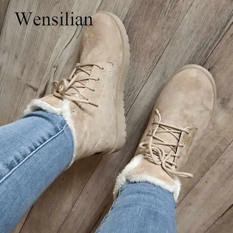Snow Winter Boots Women Ankle Boots Lace-Up bottines femme Platform Shoes Woman Warm Female Round Toe Suede Flock Botas Mujer
Snow Winter Boots Women Ankle Boots Lace-Up bottines femme Platform Shoes Woman Warm Female Round Toe Suede Flock Botas Mujer