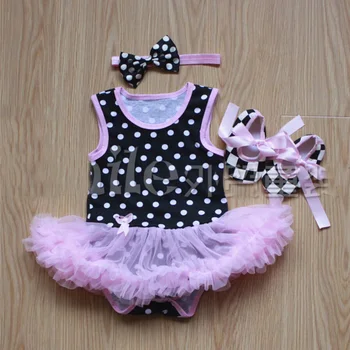 Baby Rompers 3PCs per Set Black Polka Dots Sleeveless Pink Baby Girl Tutu Dress Headband Shoes for 0-12Months Free Shipping
Baby Rompers 3PCs per Set Black Polka Dots Sleeveless Pink Baby Girl Tutu Dress Headband Shoes for 0-12Months Free Shipping