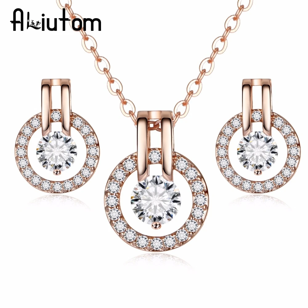 ALIUTOM 2018 Elegant Fashion Jewelry Sets Silver Color Crystal Earrings Necklace Set For Women Wedding Statement Party Jewelry
ALIUTOM 2018 Elegant Fashion Jewelry Sets Silver Color Crystal Earrings Necklace Set For Women Wedding Statement Party Jewelry