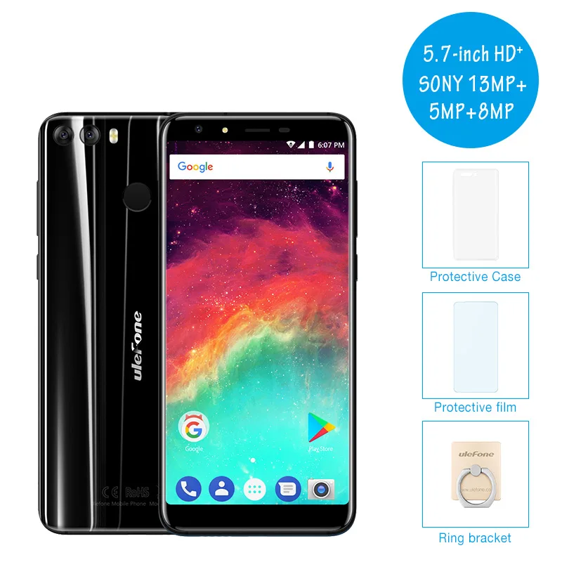 

Ulefone Mix 2 4G Smartphone 5.7 Inch 18:9 Aspect Ratio 13MP MTK6737 Quad Core Android 7.0 2GB+16GB Fingerprint ID Mobile Phone