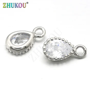 6*11mm Brass Cubic Zirconia Water Drop Charms Pendants Links, Hole: 1.5mm, Model: VD251
6*11mm Brass Cubic Zirconia Water Drop Charms Pendants Links, Hole: 1.5mm, Model: VD251
