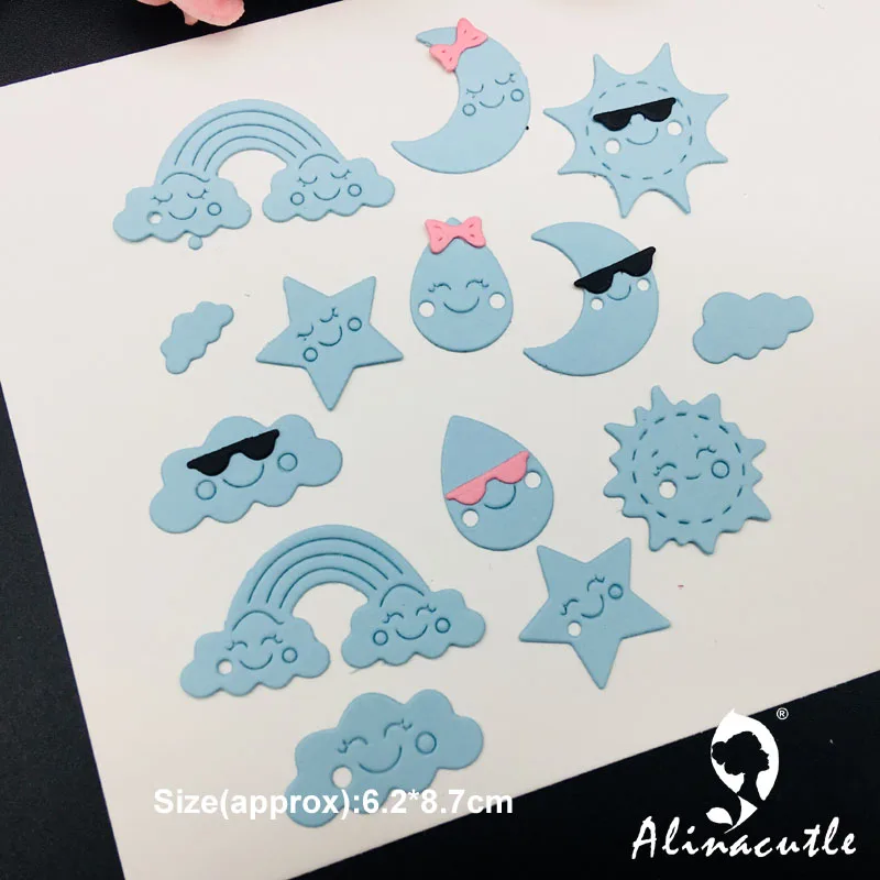 Die cut metal cutting die clouds star sun happy weather set Scrapbook album papercraft handmade card stencil art cutter
Die cut metal cutting die clouds star sun happy weather set Scrapbook album papercraft handmade card stencil art cutter