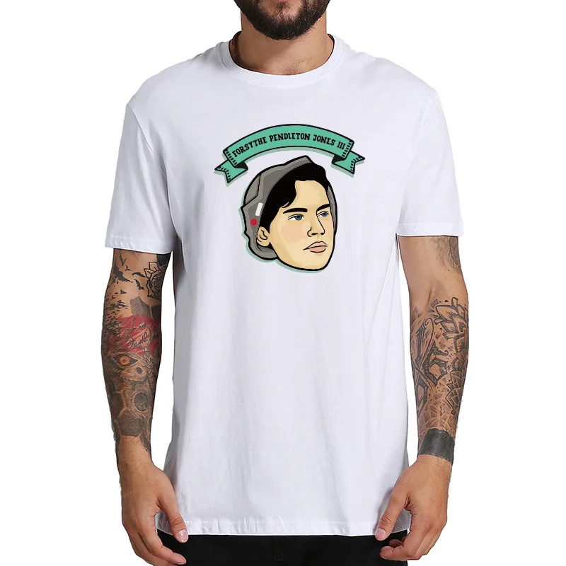 Европейские размеры 100% хлопок футболки Cole Sprouse Jughead Jones цветные с графическим
