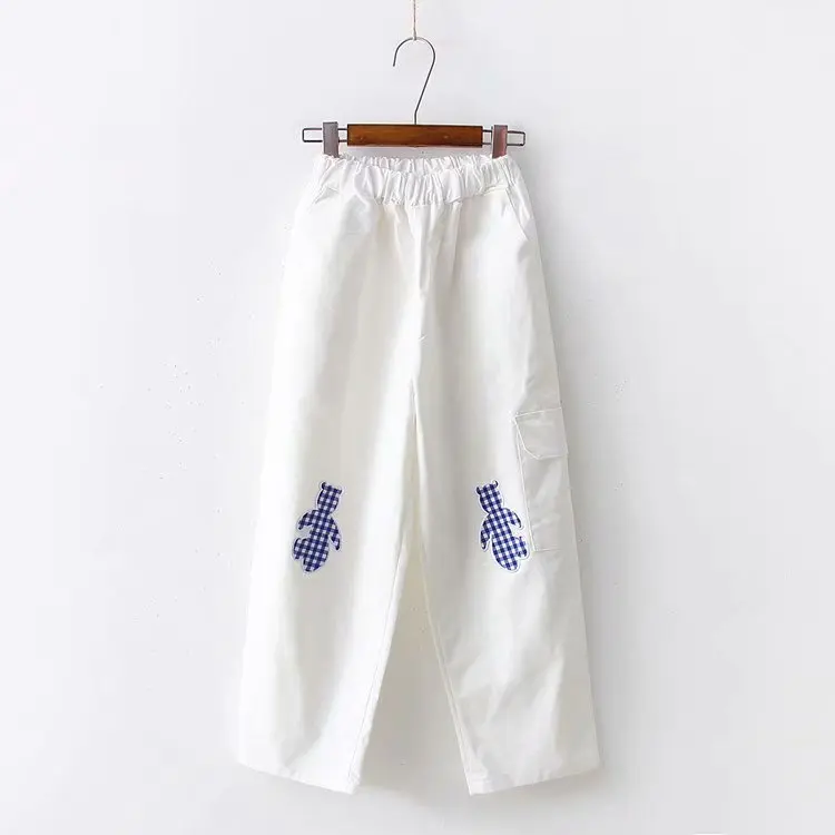Summer New Women's Straight Pants Casual Pants High Waist Autumn Elastic Waist Pants Girls Loose Cotton Bear Embroidery Pants
Summer New Women's Straight Pants Casual Pants High Waist Autumn Elastic Waist Pants Girls Loose Cotton Bear Embroidery Pants