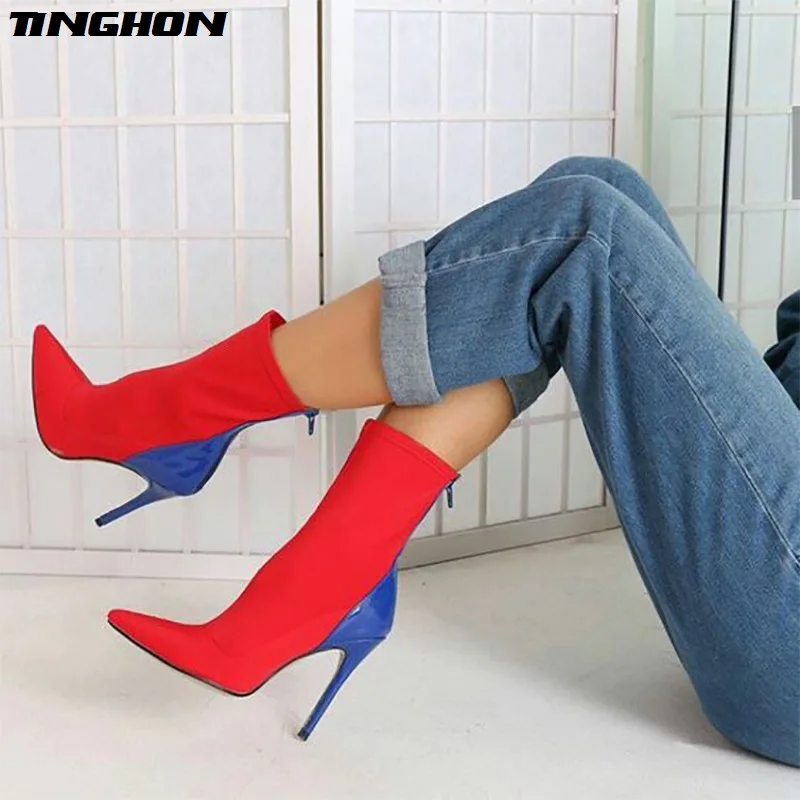 TINGHON Women Elastic Socks Ankle Boots With Slip-On Thin Heels Women Short Boots Fashion Sexy Pointed Toe Autumn Chelsea Boots
TINGHON Women Elastic Socks Ankle Boots With Slip-On Thin Heels Women Short Boots Fashion Sexy Pointed Toe Autumn Chelsea Boots