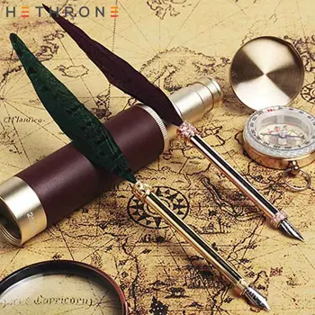 Hethrone 1pcs English Calligrap Feather Pen Vintage Quill gift ink Pen Dip Water pen for calligraphy Metal Fountain Pen
Hethrone 1pcs English Calligrap Feather Pen Vintage Quill gift ink Pen Dip Water pen for calligraphy Metal Fountain Pen